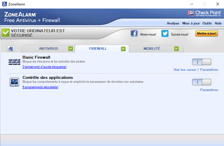 zonealarm firewall avis