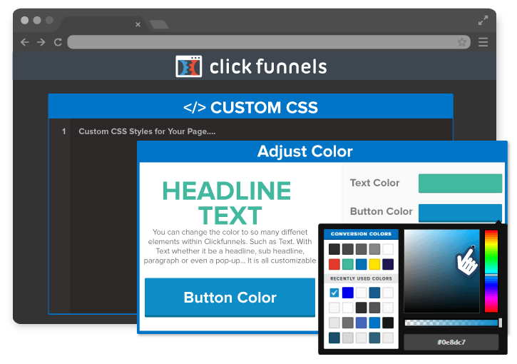 personnaliser page clickfunnels