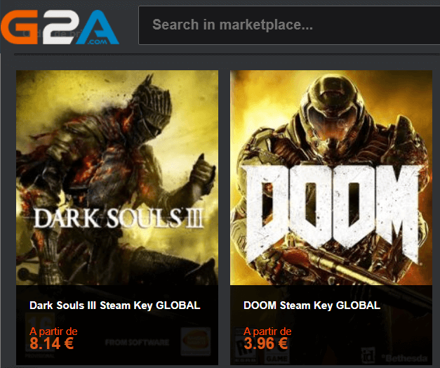 avis g2a catalogue jeux video