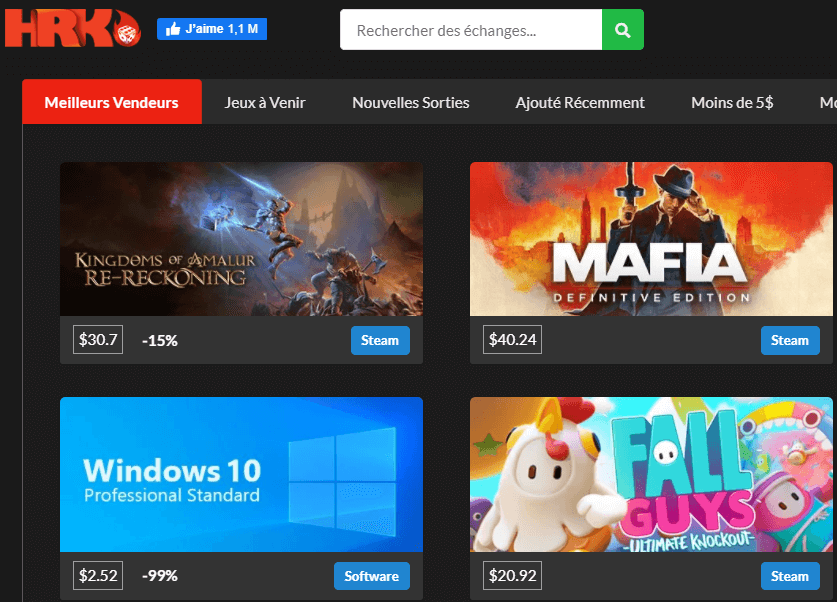 avis hrkgame meilleurs vendeurs cles