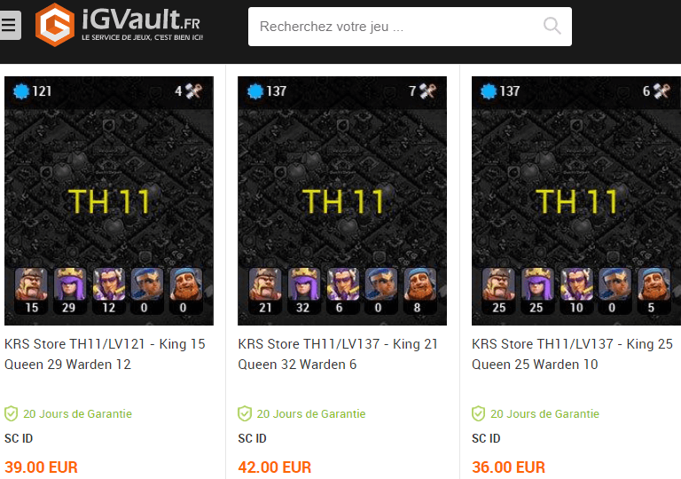 igvault vente compte jeux avis